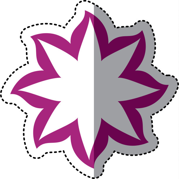 紫色花与尖花瓣图标图片下载