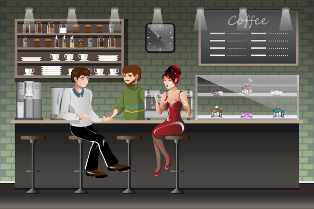 咖啡店都市社会概念图片下载