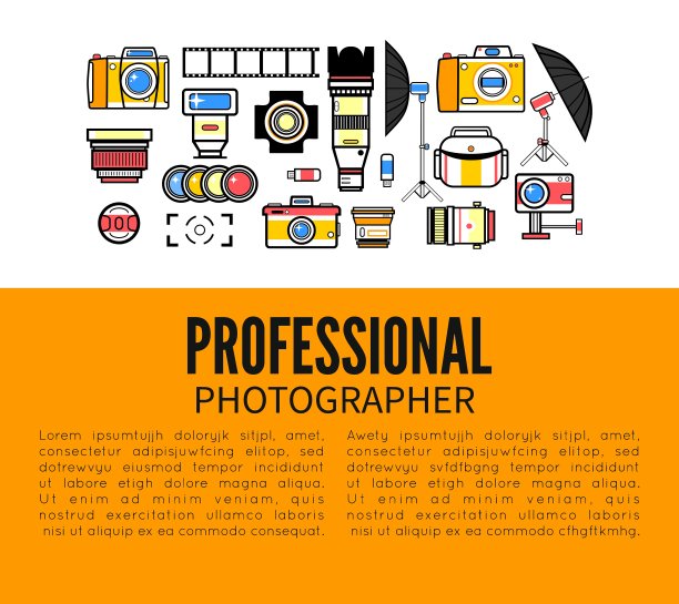 摄影师或摄影工作室概念设计图片下载