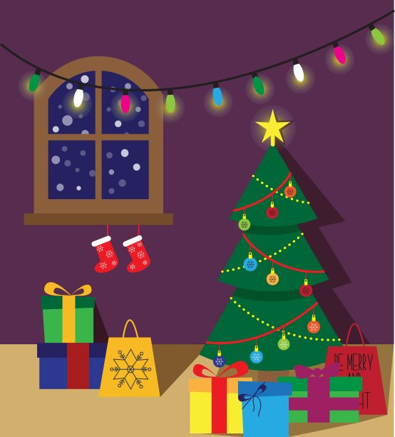 圣诞室内海报或卡片图片下载