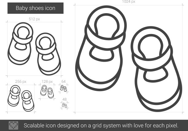 婴儿鞋系列图标图片下载