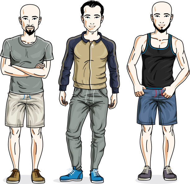 自信英俊的男人摆出时尚的姿势图片下载