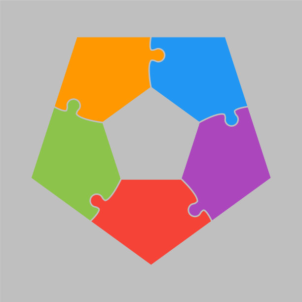 五角形拼图五角形信息图形图片下载