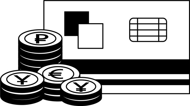 银行信用卡堆叠硬币货币图片下载