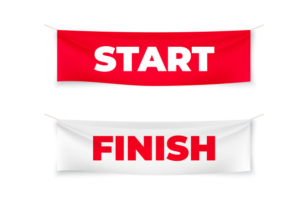 开始和结束现实的旗帜旗帜图片下载