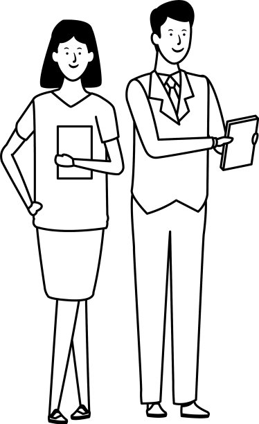 商业夫妇头像卡通人物黑和图片下载