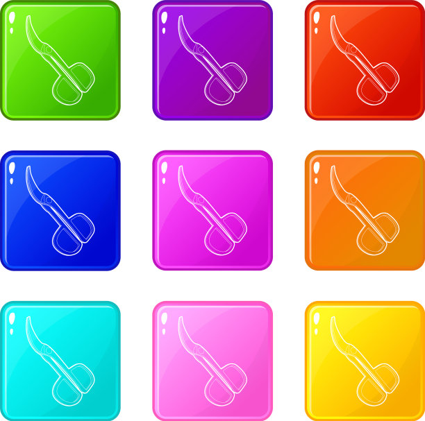 剪子图标设置9个颜色收集图片下载