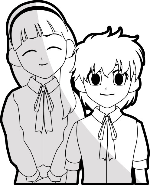 可爱的年轻女孩动漫或漫画的图标形象图片下载