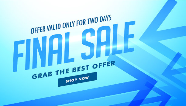 销售广告横幅用蓝色箭头图片下载