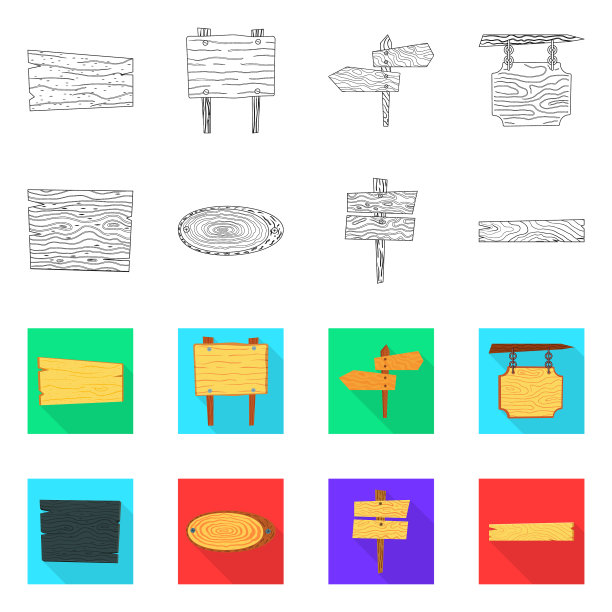 设计原始和森林图标收集图片下载