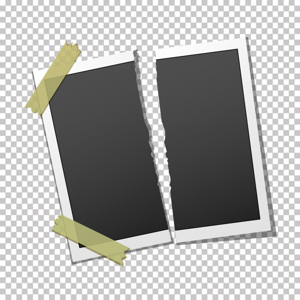 撕裂的相框在透明的背景图片下载