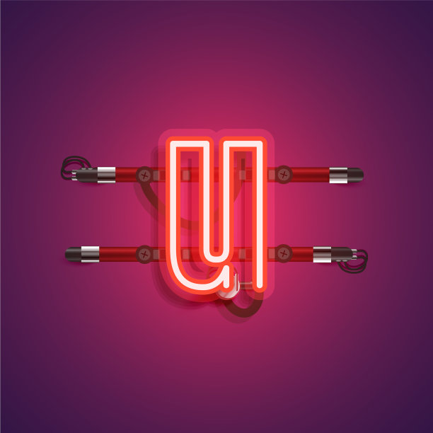 带有电线和控制台的现实霓虹角色图片下载