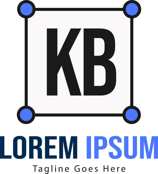 现代边框KB首字母logo模板图片下载