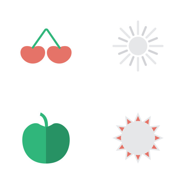 一套简单的园艺图标图片下载