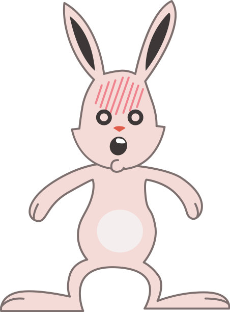 可爱的粉色小兔子被吓坏了图片下载