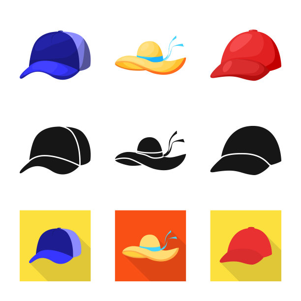 设计服装及帽子标志套装图片下载