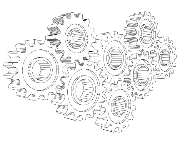 齿轮机构近齿白图片下载