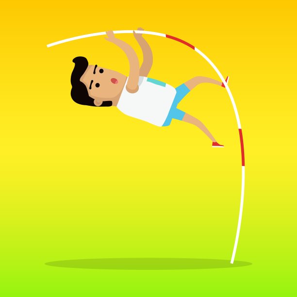 夏季奥运会七彩旗撑杆跳运动图片下载