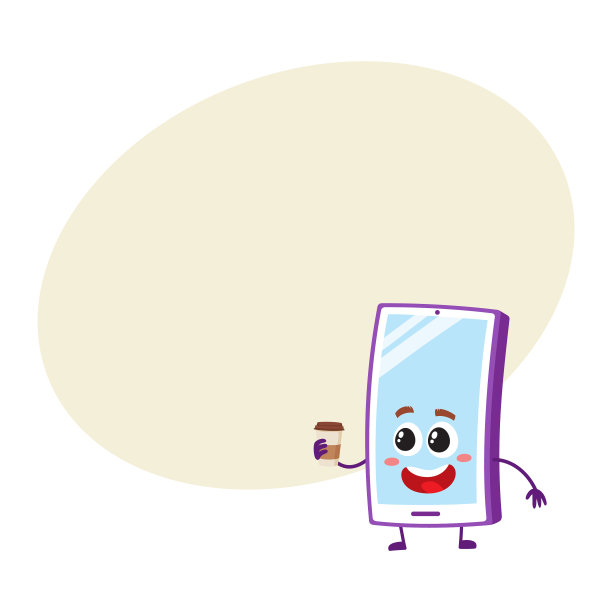 有趣的卡通手机智能手机人物图片下载