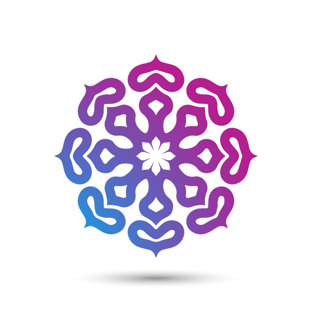 抽象典雅的花卉标志图标设计图片下载