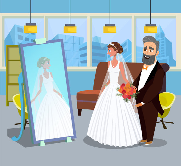 穿着婚纱的年轻女子图片下载