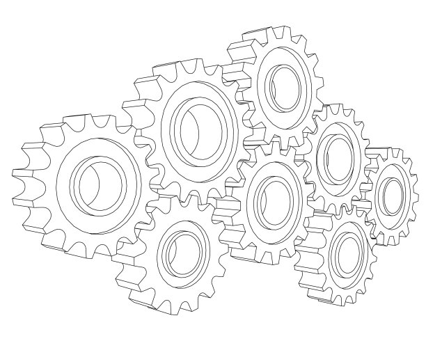 齿轮机构近齿白图片下载