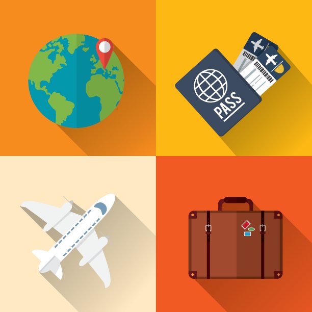 旅游假期或假日相关图标形象图片下载