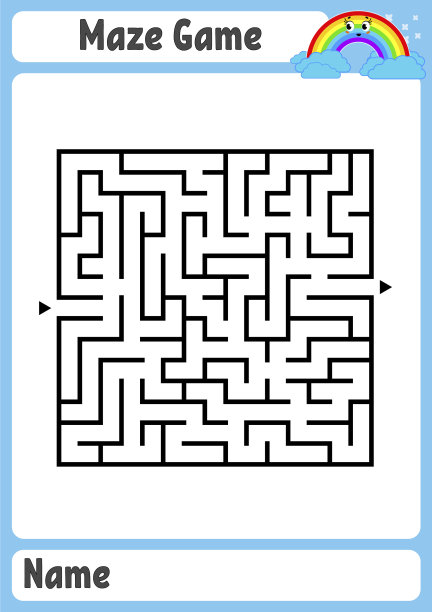 抽象方块迷宫儿童拼图游戏图片下载