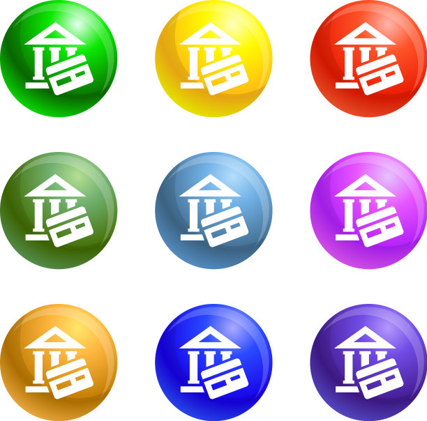 银行大楼图标集图片下载