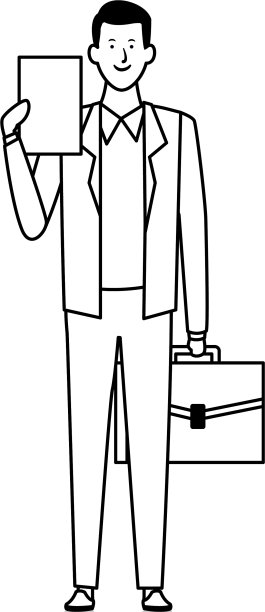 商人阿凡达卡通人物黑和图片下载