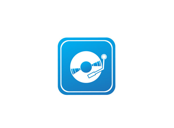 黑胶唱片用于DJ混音音乐的标志设计图片下载