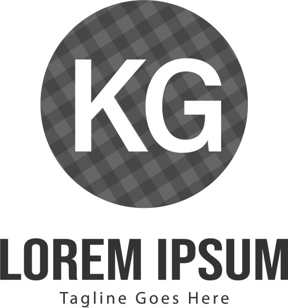 带有现代框架的首字母KG标志模板图片下载
