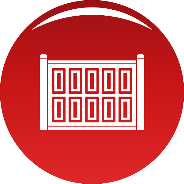 混凝土栅栏图标红色图片下载