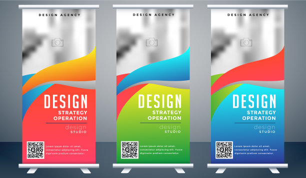 广告趋势业务卷起横幅图片下载