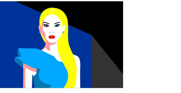 穿着不对称裙子的漂亮金发女人图片下载