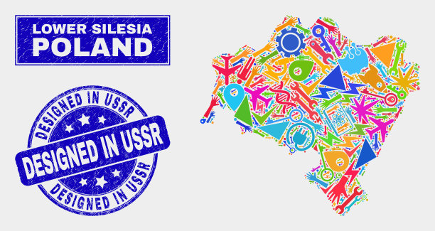 马赛克服务下西里西亚省地图和图片下载