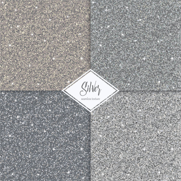 一套闪闪发光的银金色纹理图片下载