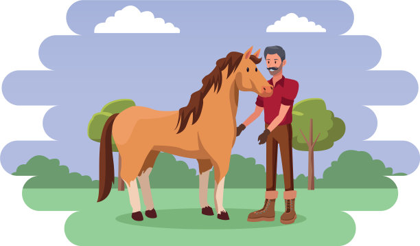 农场动物和农民卡通图片下载