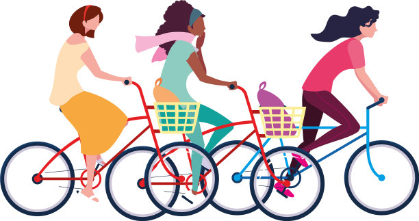人们骑自行车活动形象图片下载