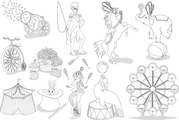 马戏团的字符集图片下载