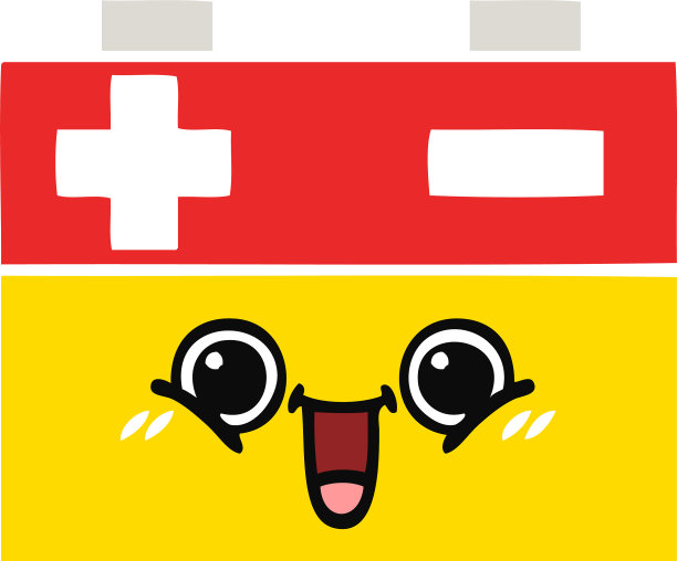 单色复古卡通汽车电池图片下载