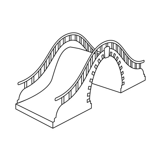 孤立的物体桥和行人符号图片下载