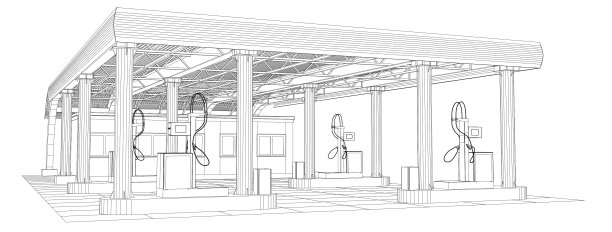 加油站线架线图片下载
