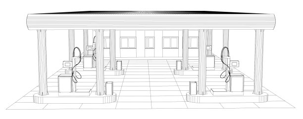 加油站线架线图片下载