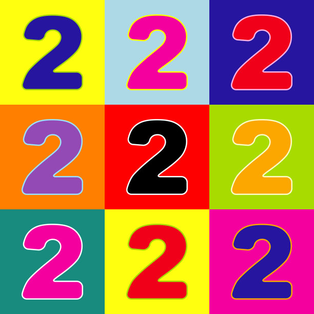 数字2标志设计模板元素图片下载