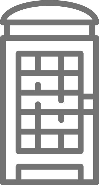 伦敦电话亭英文电话亭线路图标图片下载