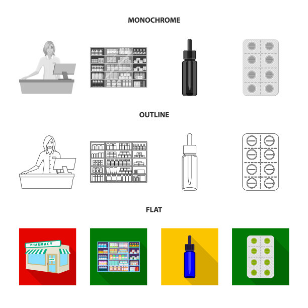 零售和医疗保健图标图片下载