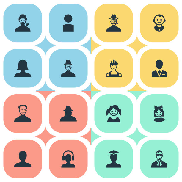 一组简单的人类图标图片下载