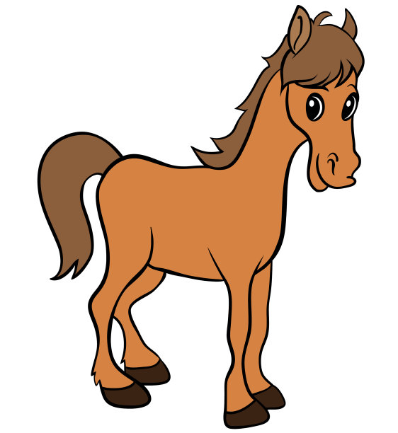 白马孤立的手拉股票图片下载