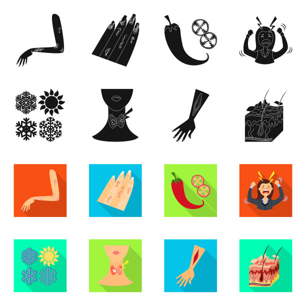 设计医疗和疼痛符号集图片下载